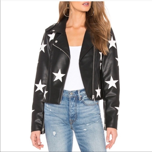 Blank NYC Star Detail Leather Biker Jacket - Picture 10 of 10